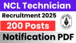 NCL Technician Recruitment 2025: Apply for 200 Vacancies! ⚡ 1 NCL-Technician-Recruitment-2025